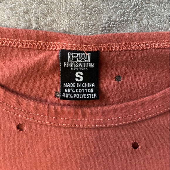 H&W Burnt Orange Holed Shirt - Picture 3 of 3